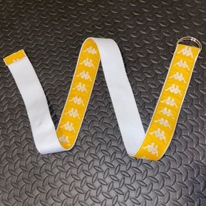 KAPPA 222 Banda Wide Unisex D-Ring Closure YELLOW CROMO-WHITE BELT NWOT
